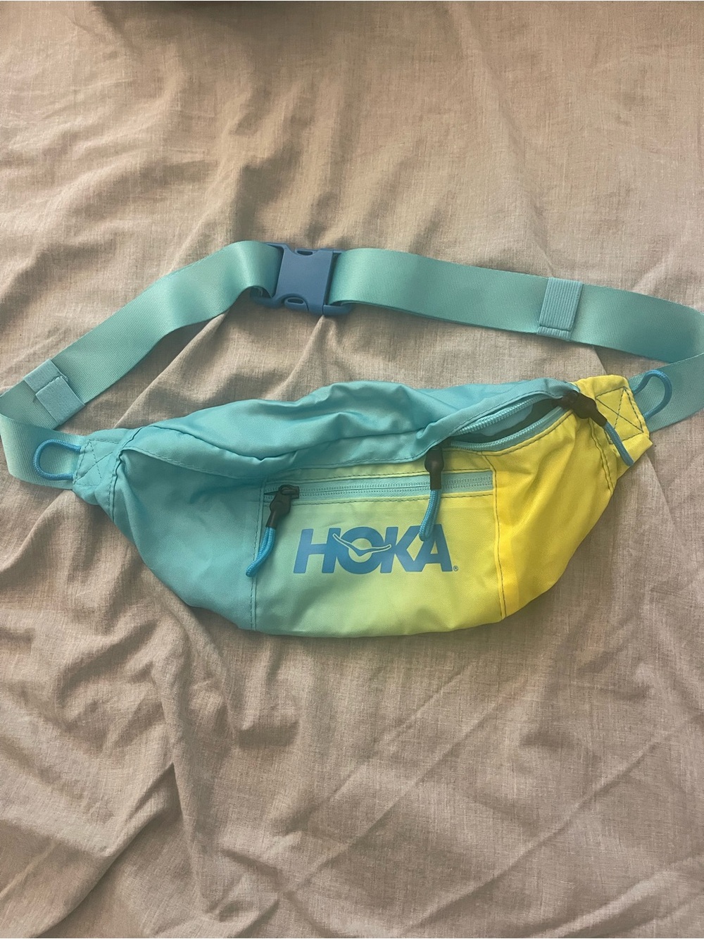 Hoka Aqua to Yellow Gradient Fanny Pack